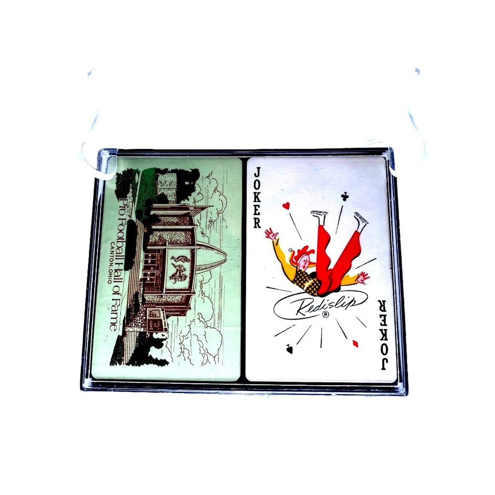 Canasta Deck Pro Football Hall of Fame plastic case Playing cards 2 pack Jokers